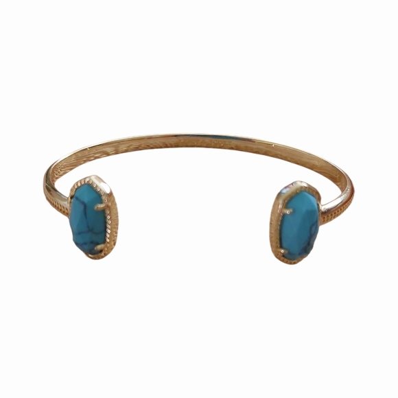 Gold and Turquoise Cuff Bracelet - Picture 1 of 5
